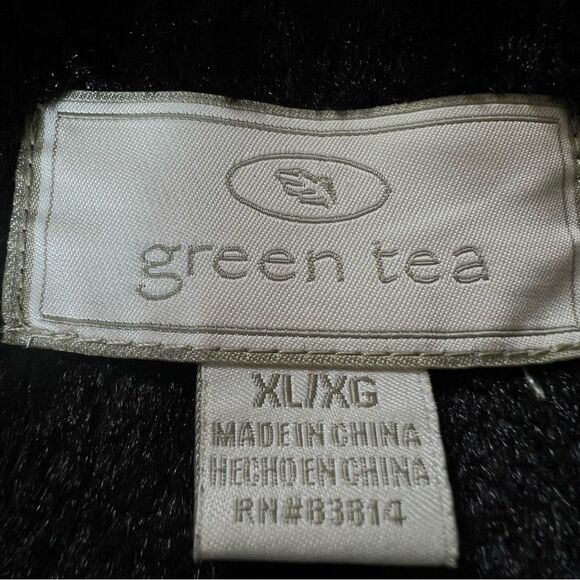 Green Tea Woman Black High Pile Fleece Fur Zipper Long Sleeve Teddy Jacket XL - Picture 6 of 11